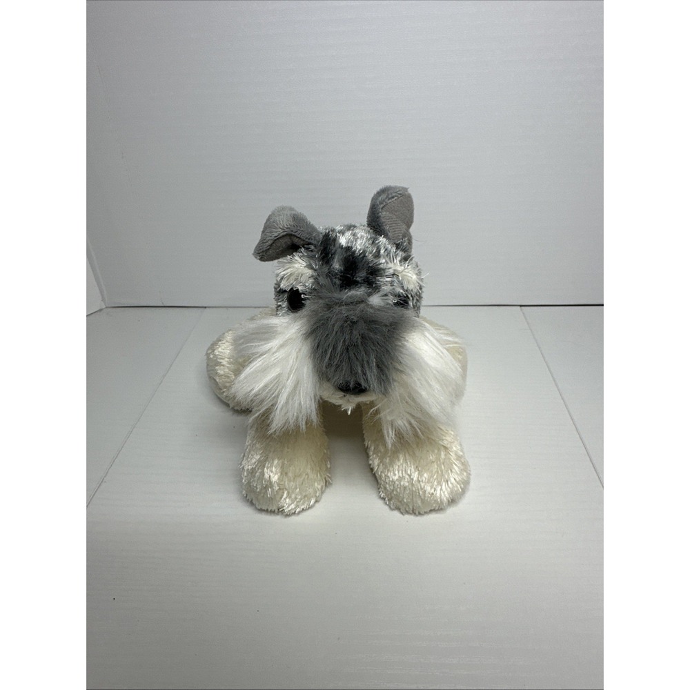 Aurora Schnauzer Plush Mini Floppy Gray White Dog Puppy Stuffed Animal